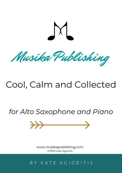 Cool, Calm and Collected - for Alto Saxophone and Piano image number null