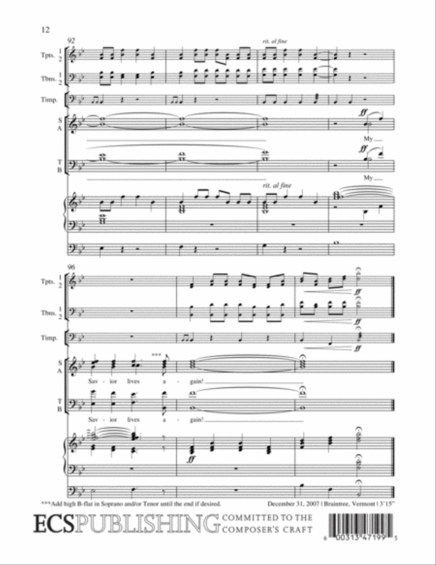 A Hymn of Resurrection (Full/Choral Score) image number null