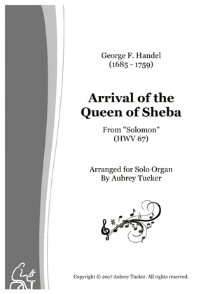 Book cover for Organ: Entry / Arrival of the Queen of Sheba (from Solomon HWV 67) - George F. Handel