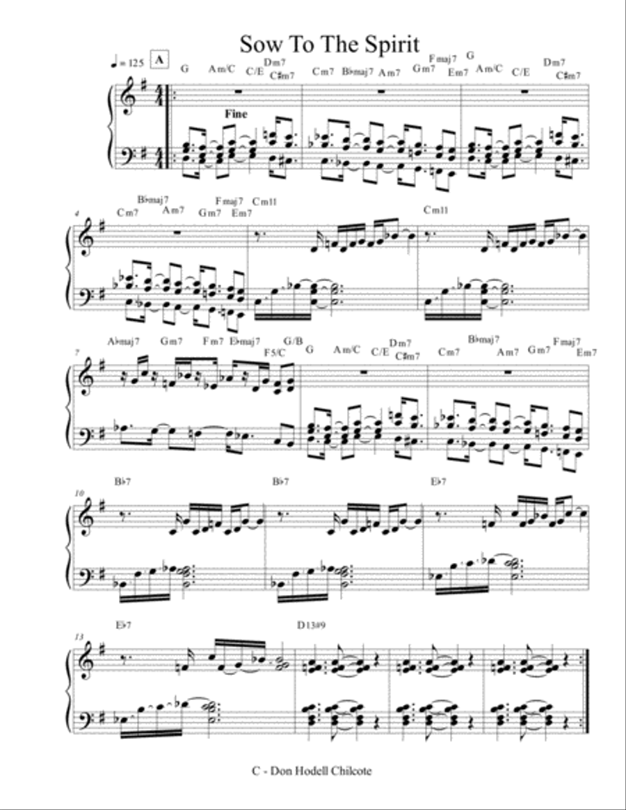 Sow To The Spirit Piano Solo scores gallery preview page 2