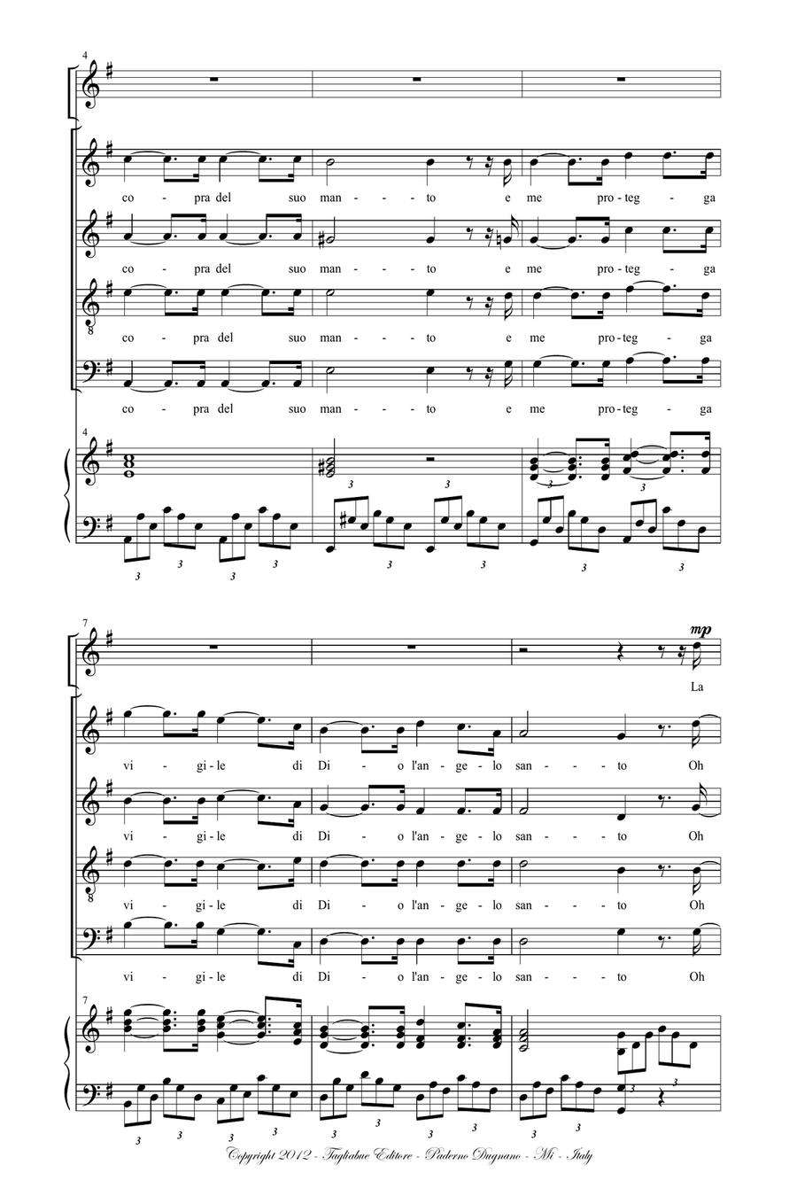 LA VERGINE DEGLI ANGELI - G. Verdi - For Solo and SATB Choir and Piano/Org. - Score Only LA VERGINE DEGLI ANGELI - G. Verdi - For Solo and SATB Choir and Piano/Org. - Score Only 4-Part scores gallery preview page 3