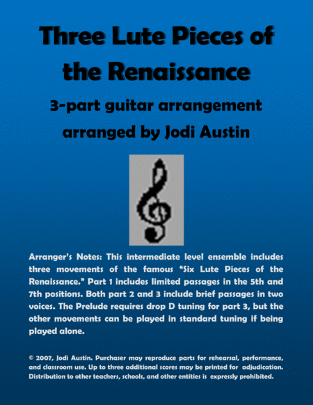 Three Lute Pieces of the Renaissance (for guitar ensemble) image number null