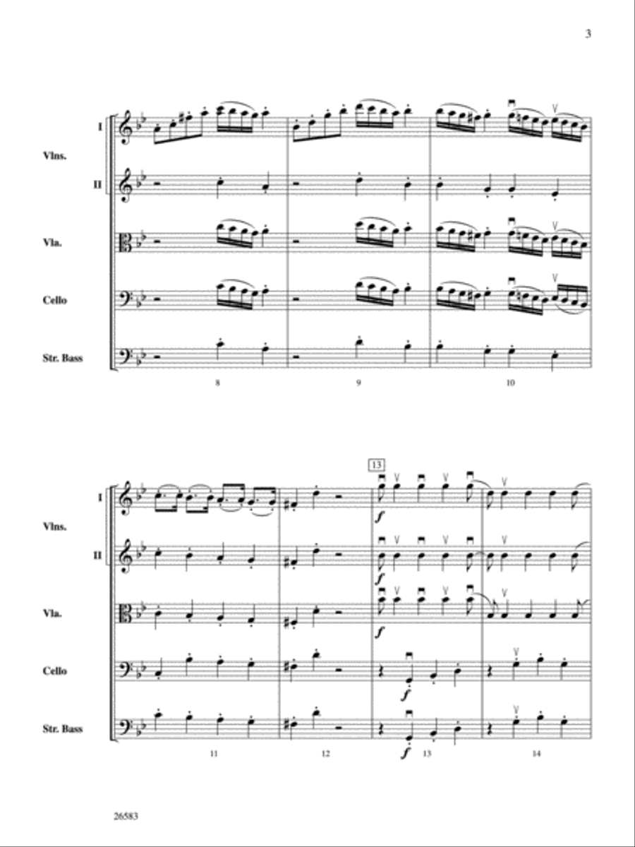 Symphony No. 25, First Movement String Orchestra scores gallery preview page 3