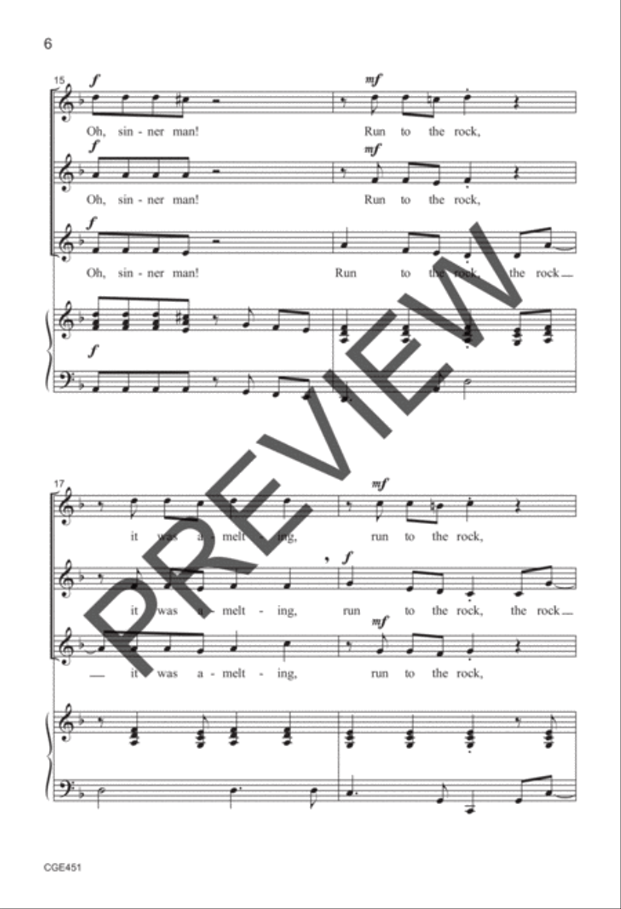 Oh, Sinner Man (SSA) SSA scores gallery preview page 5
