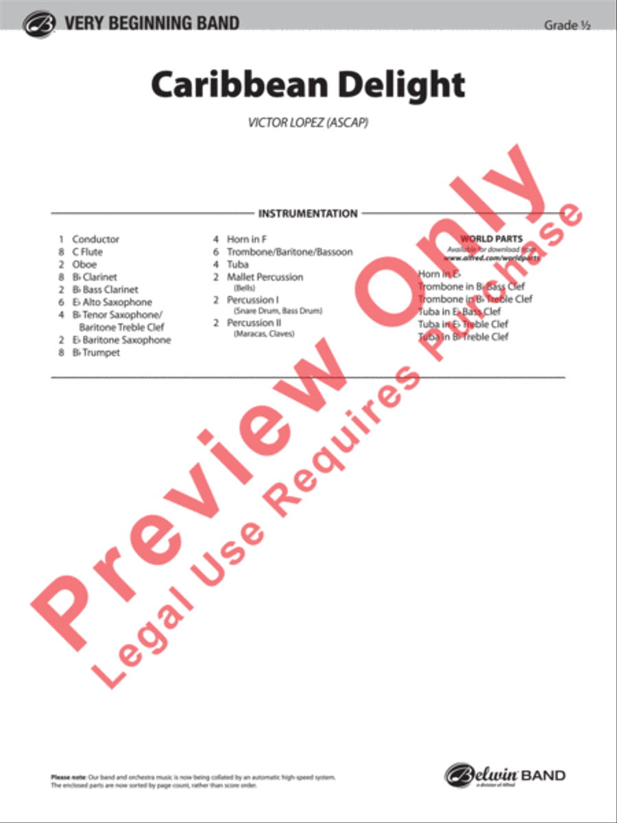 Caribbean Delight Concert Band scores gallery preview page 2