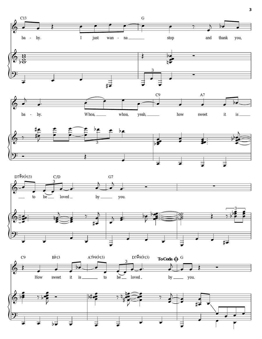 How Sweet It Is (To Be Loved By You) Piano, Vocal scores gallery preview page 3