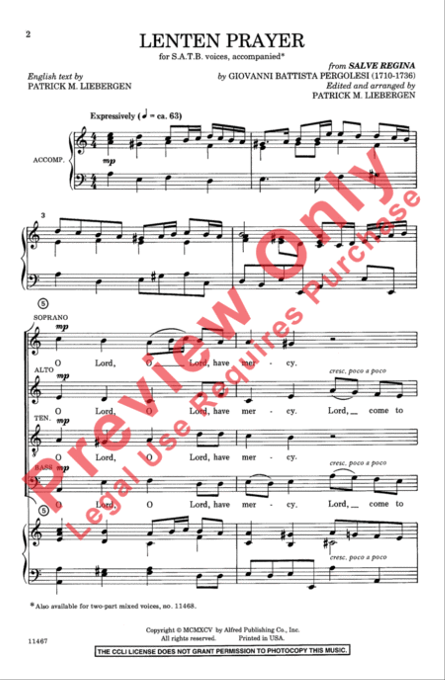 Lenten Prayer 4-Part scores gallery preview page 2