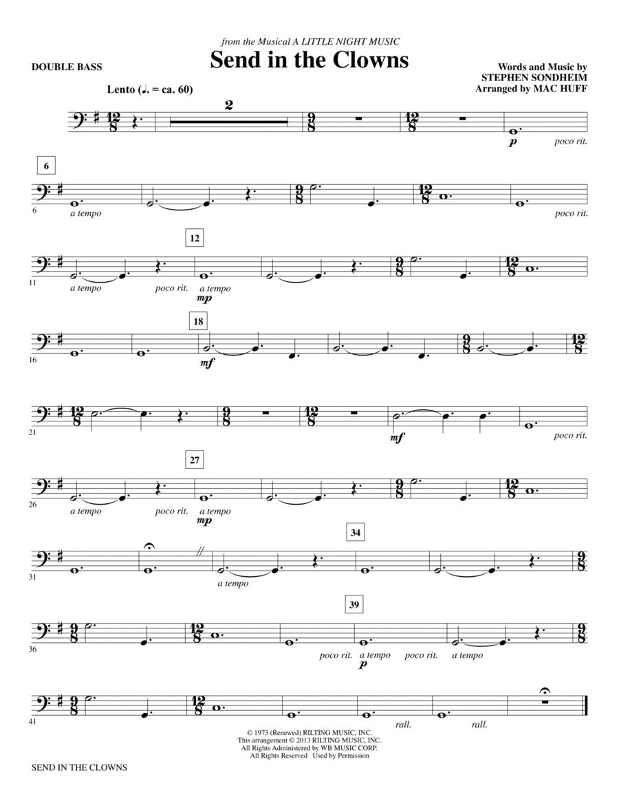 Send in the Clowns - Double Bass Choir scores gallery preview page 1