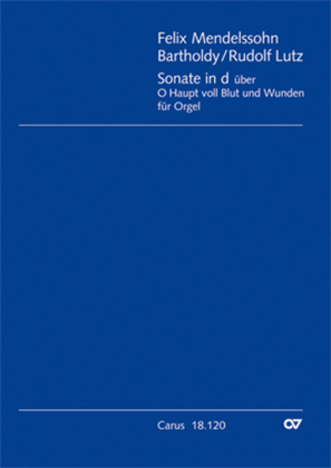 Book cover for Sonata in D minor about the chorale O Haupt voll Blut und Wunden