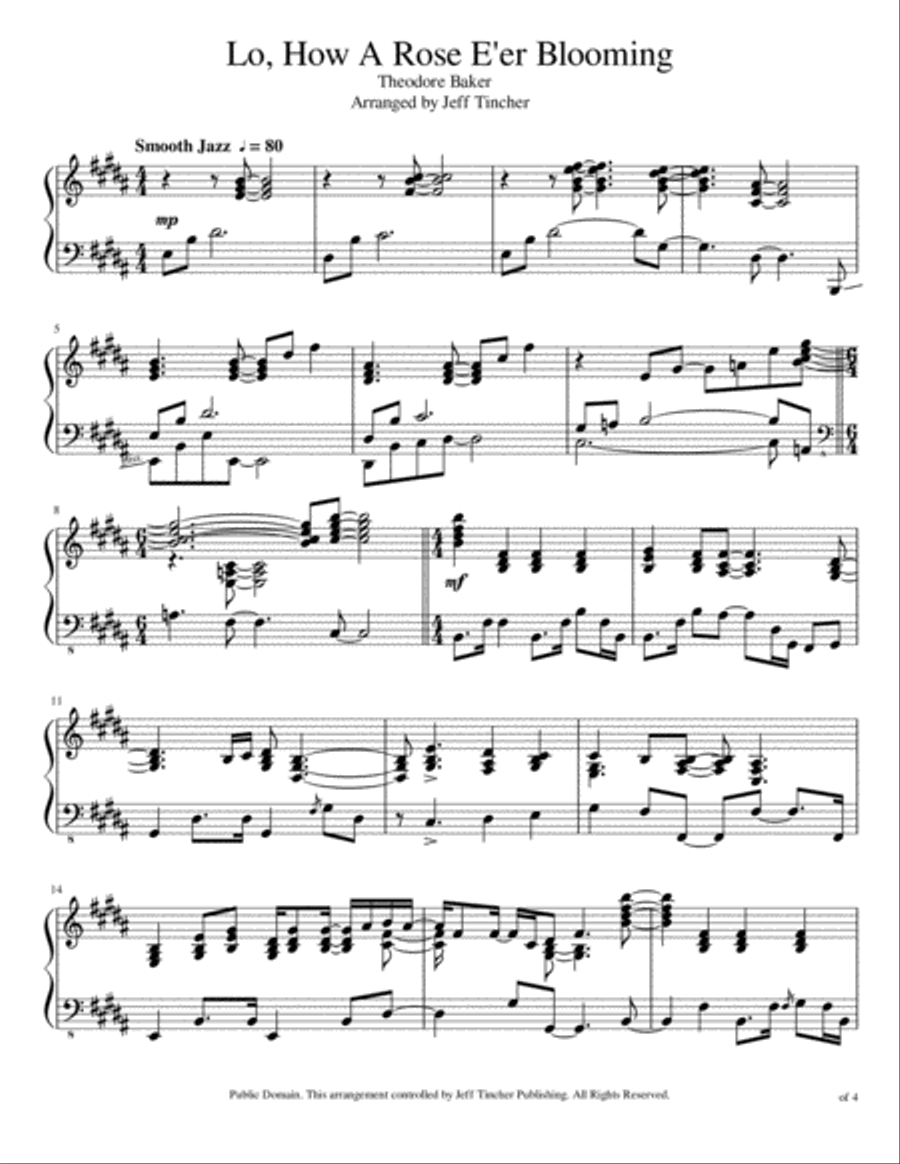 Lo, How A Rose E'er Blooming Piano Solo scores gallery preview page 2