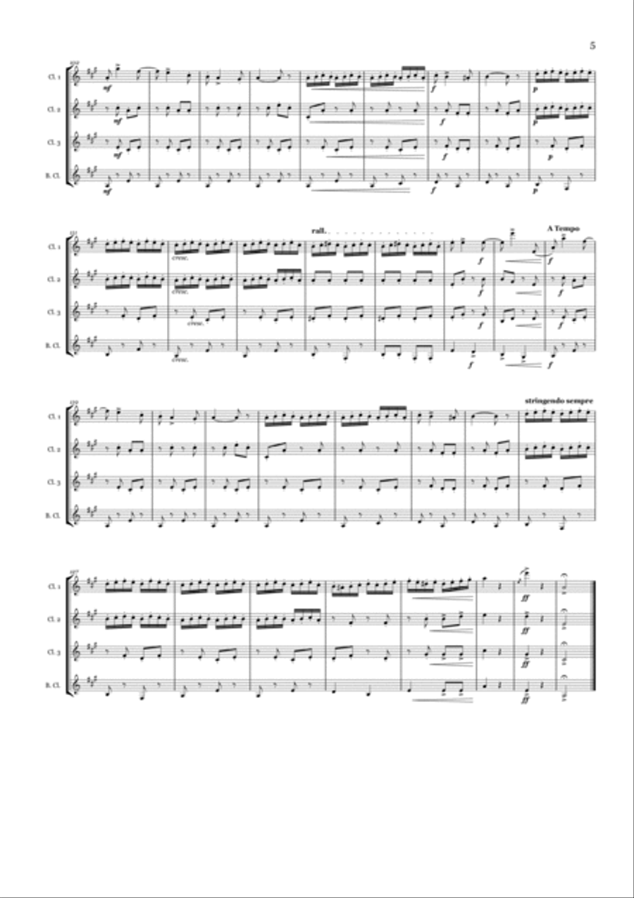 Czardas - Clarinet Quartet Czardas - Clarinet Quartet Clarinet Quartet scores gallery preview page 5