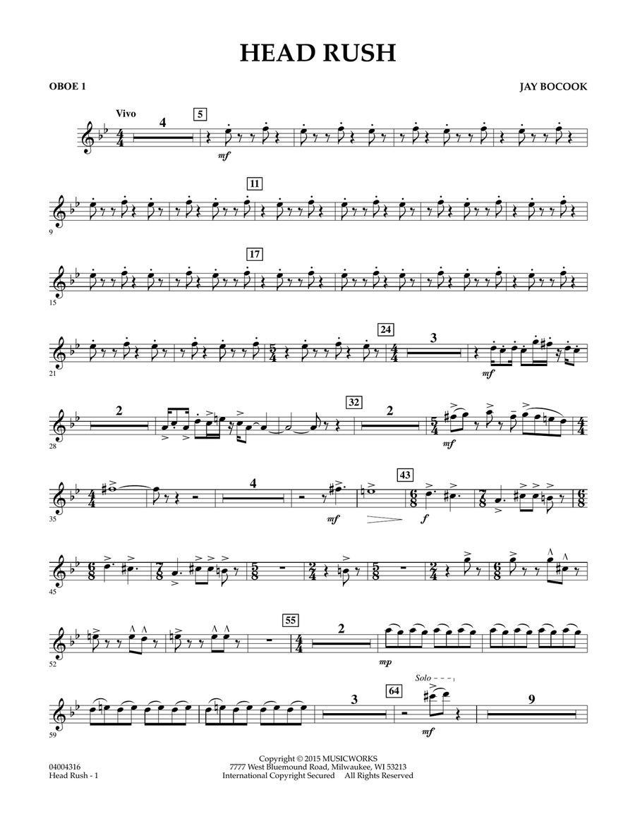 Head Rush - Oboe 1