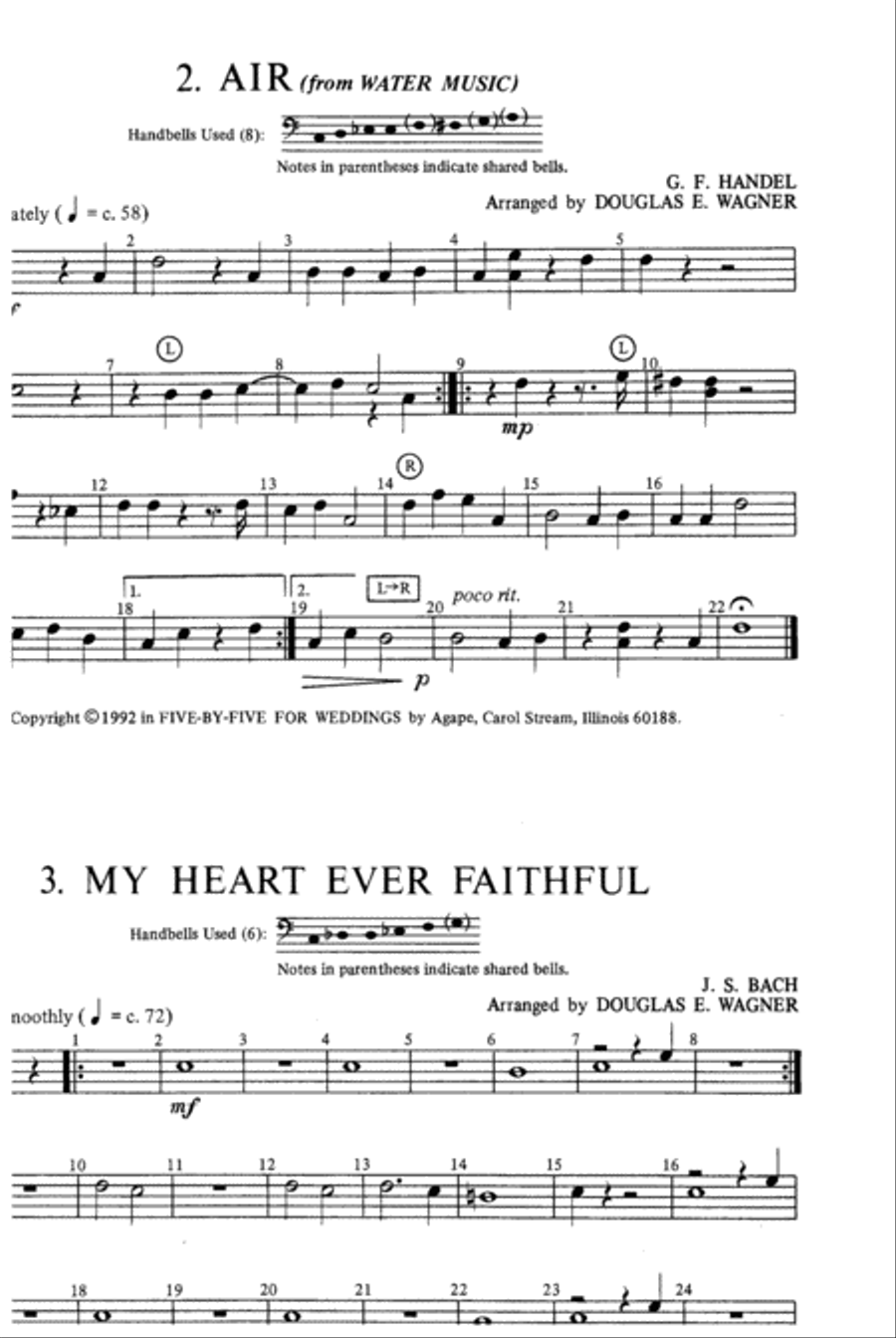 Five by Five for Weddings, Vol. 1 Handbell Choir scores gallery preview page 3