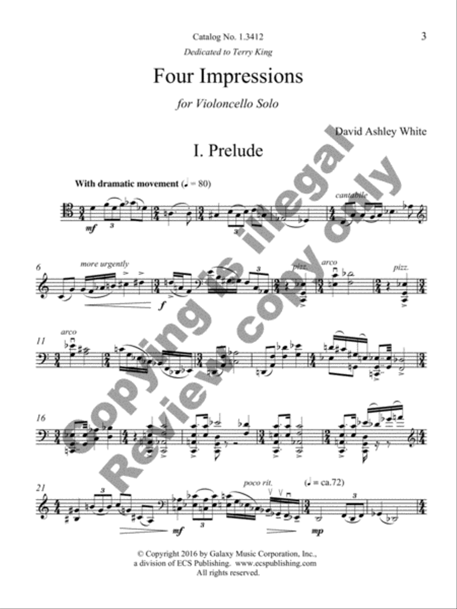 Four Impressions Four Impressions Cello Solo scores gallery preview page 13