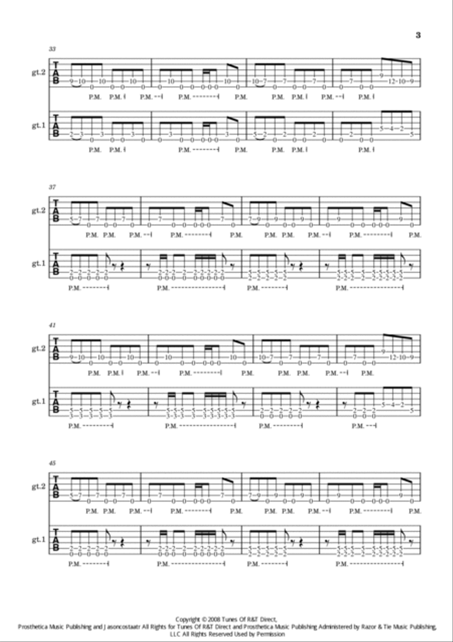 Two Weeks Guitar Tablature scores gallery preview page 3
