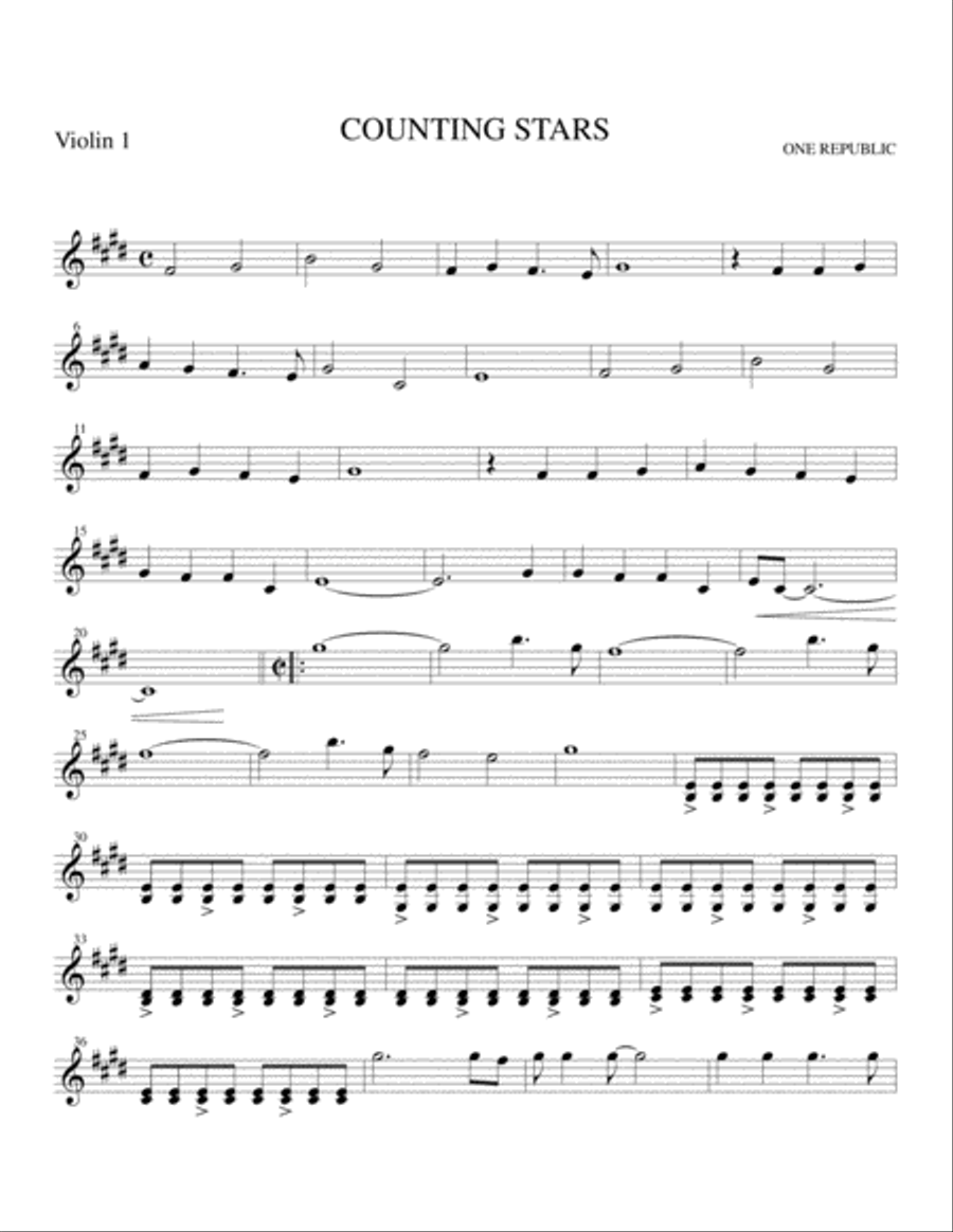 Counting Stars String Trio scores gallery preview page 1