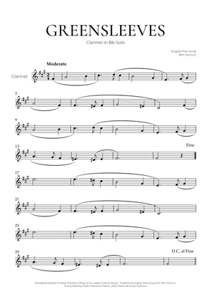 Greensleeves (Clarinet Solo) - English Folk Song