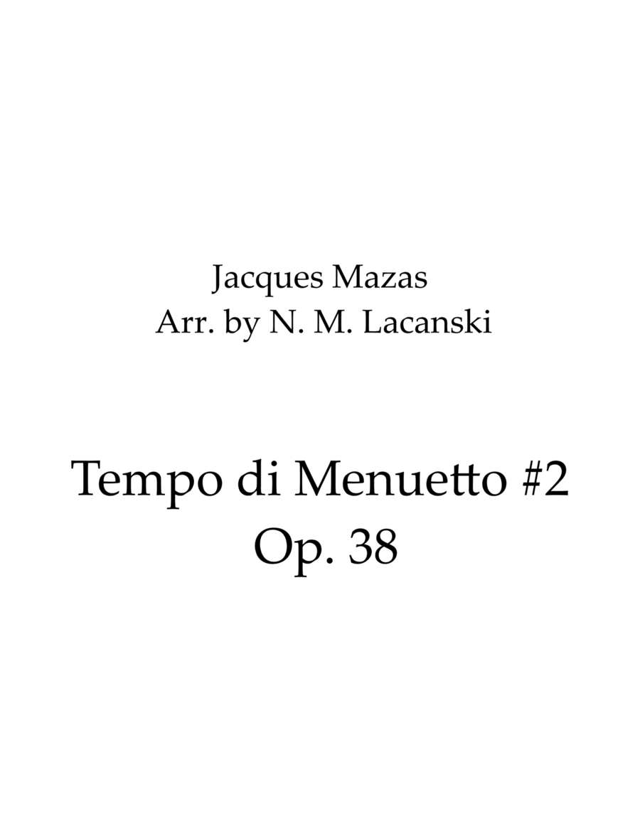 Tempo di Menuetto #2 Op. 38 image number null