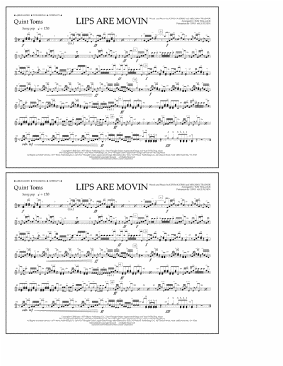Lips Are Movin - Quint-Toms Marching Band scores gallery preview page 1