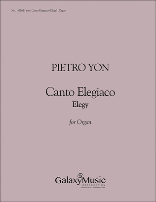 Book cover for Canto Elegiaco (Elegy)