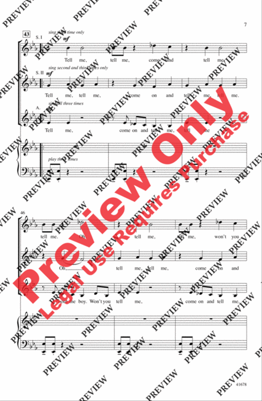 Tell Me, Tell Me! Tell Me, Tell Me! Women's Choir scores gallery preview page 7