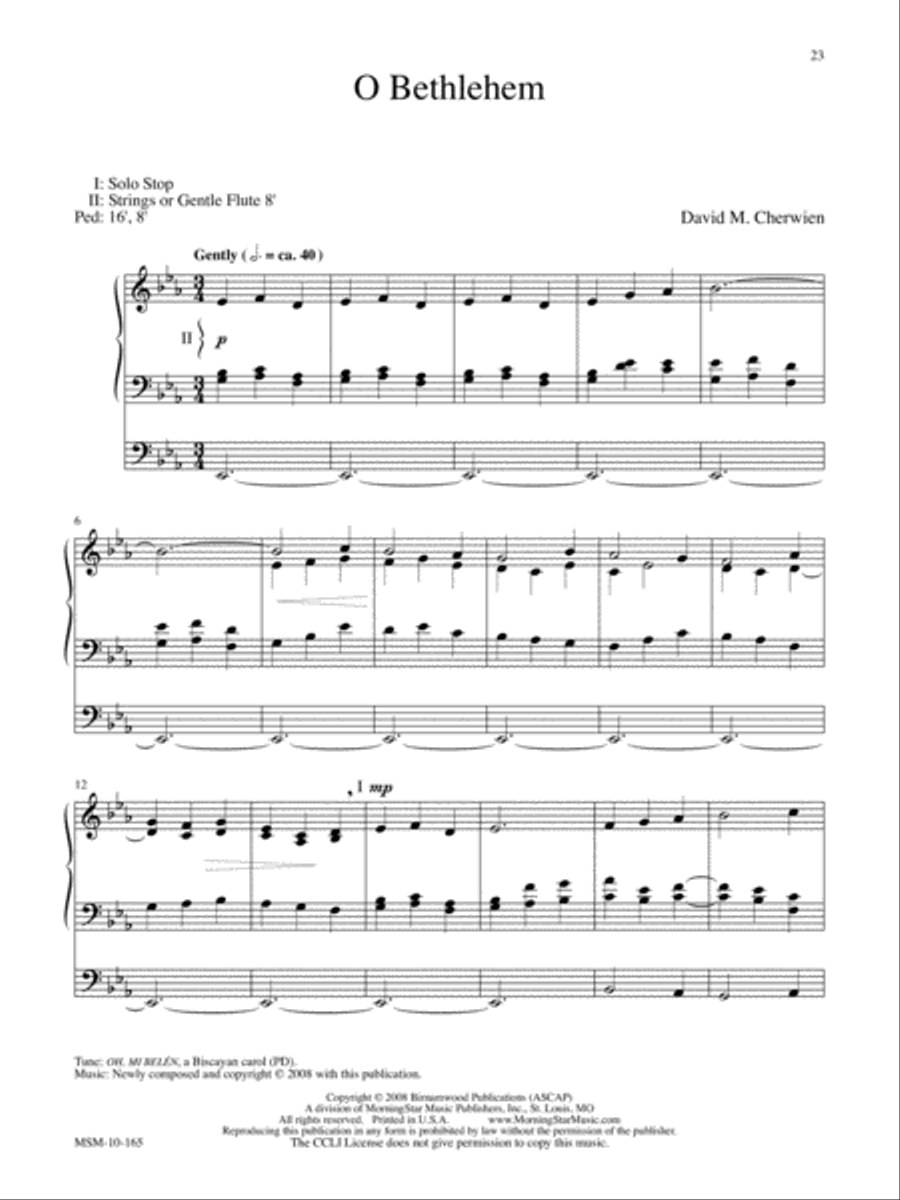 The Bethlehem Collection Six Preludes and Postludes for Christmas Organ scores gallery preview page 11
