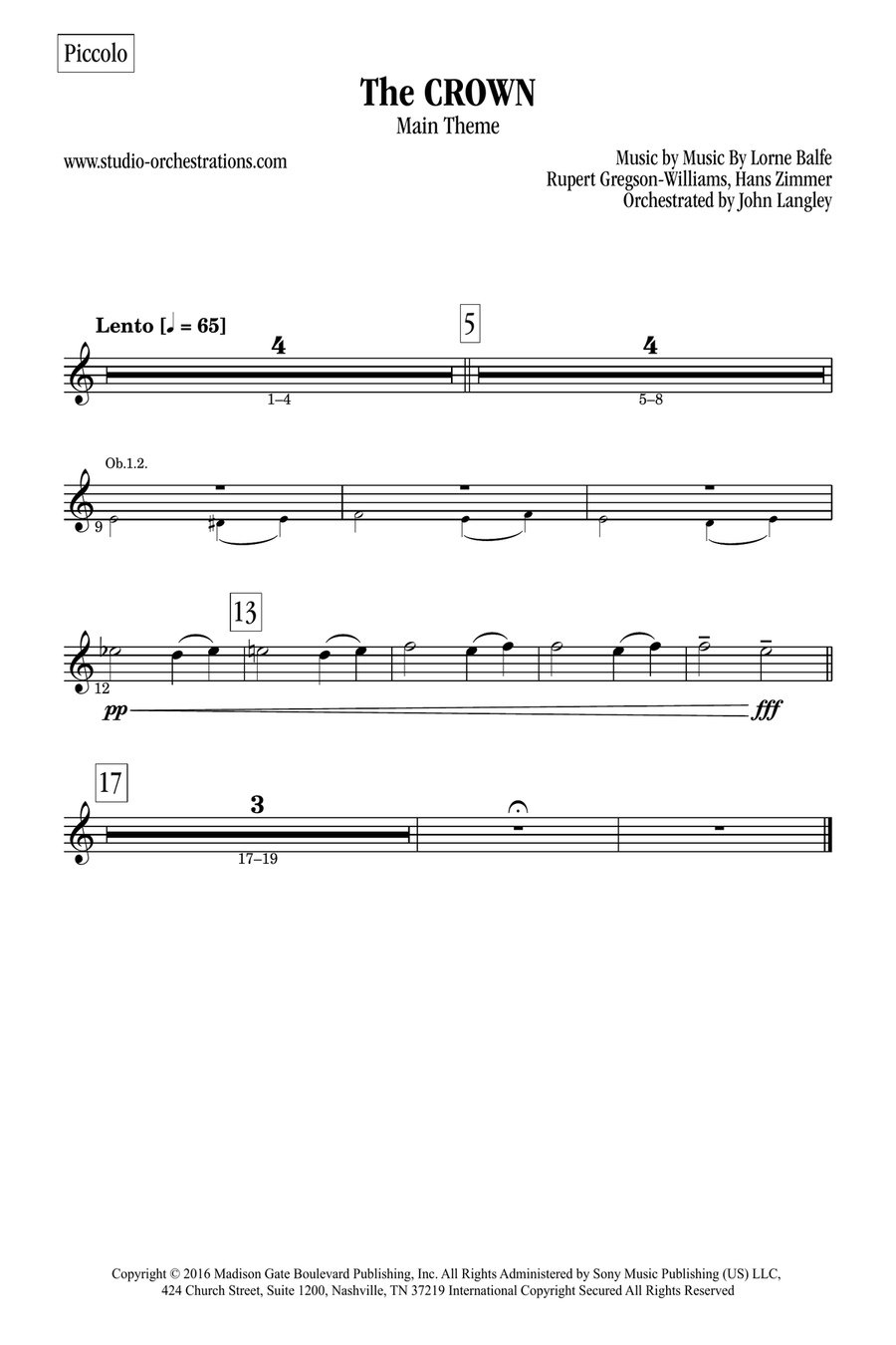 The Crown Main Theme Full Orchestra scores gallery preview page 6