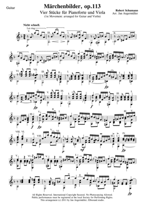 Märchenbilder, op.113, 1st Movement (Duet for Classical Guitar+Violin)