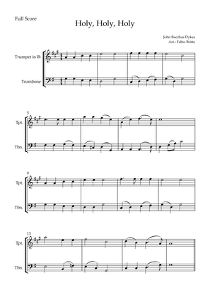 Holy, Holy, Holy (Traditional Christian Song) for Trumpet in Bb & Trombone Duo