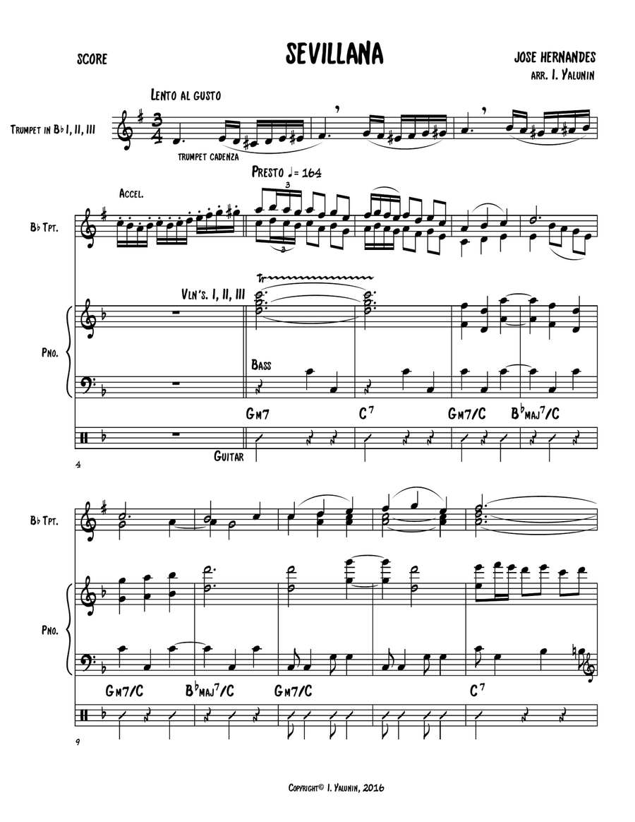 Mariachi Sol de Mexico - Sevillana Trumpet Solo scores gallery preview page 2