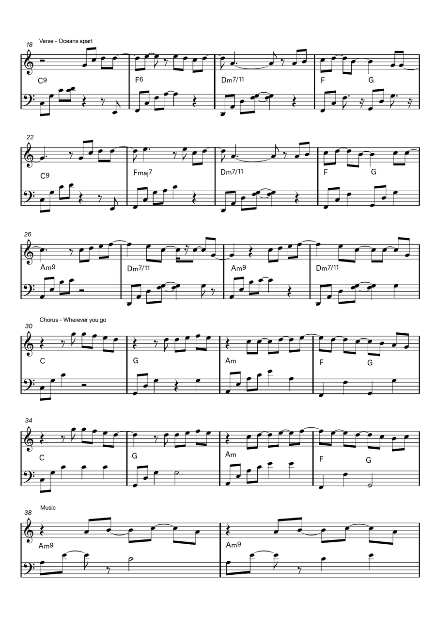Right Here Waiting Piano Solo scores gallery preview page 2