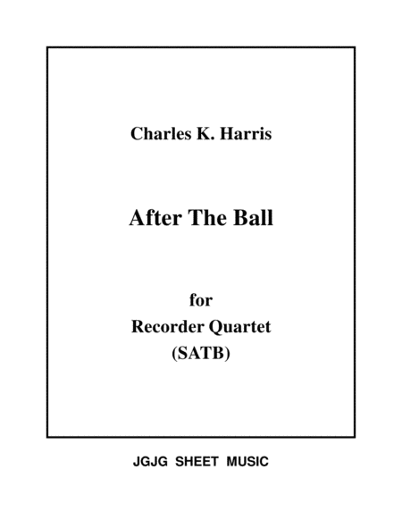 After The Ball for Recorder Quartet image number null