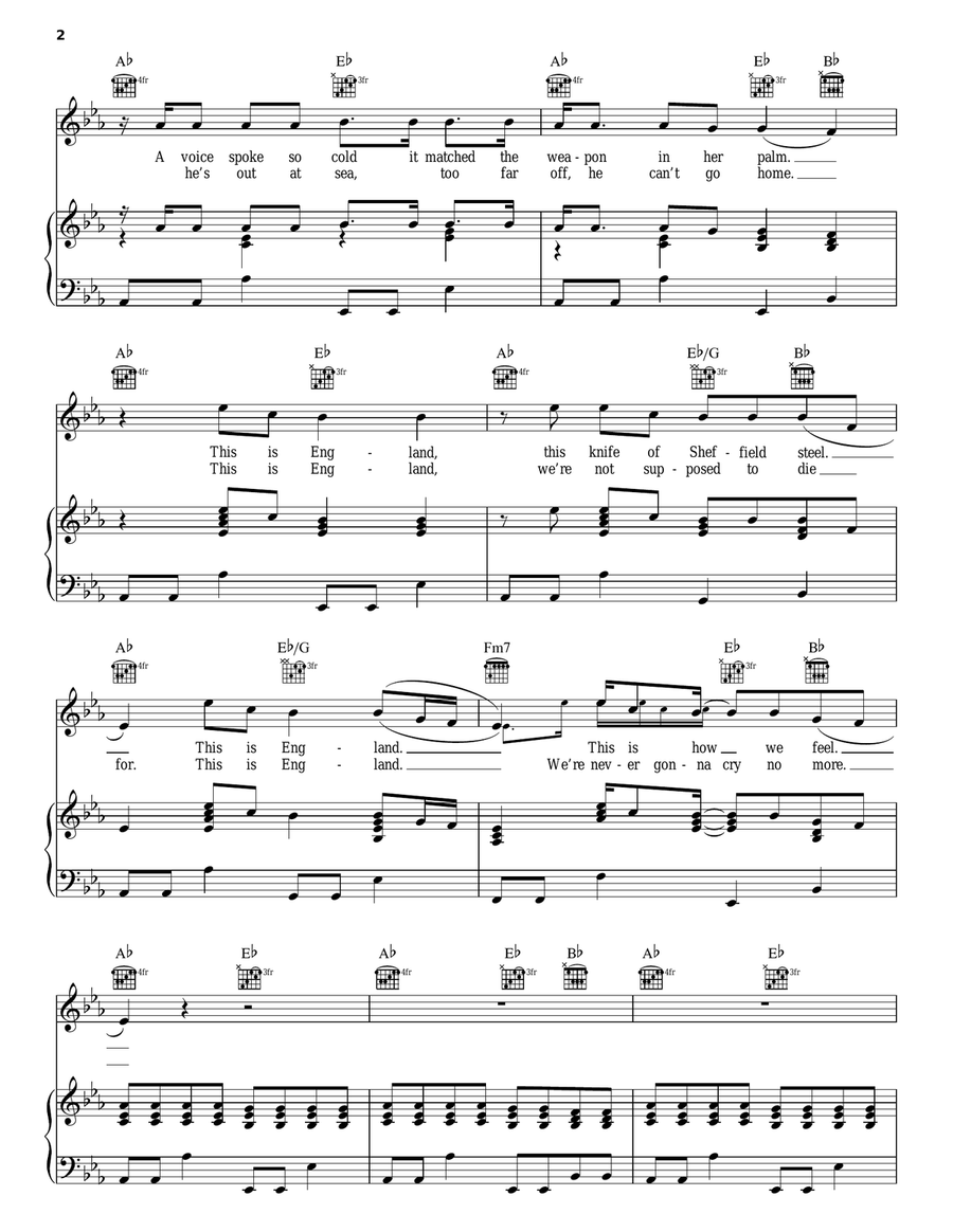 This Is England Piano, Vocal, Guitar scores gallery preview page 2