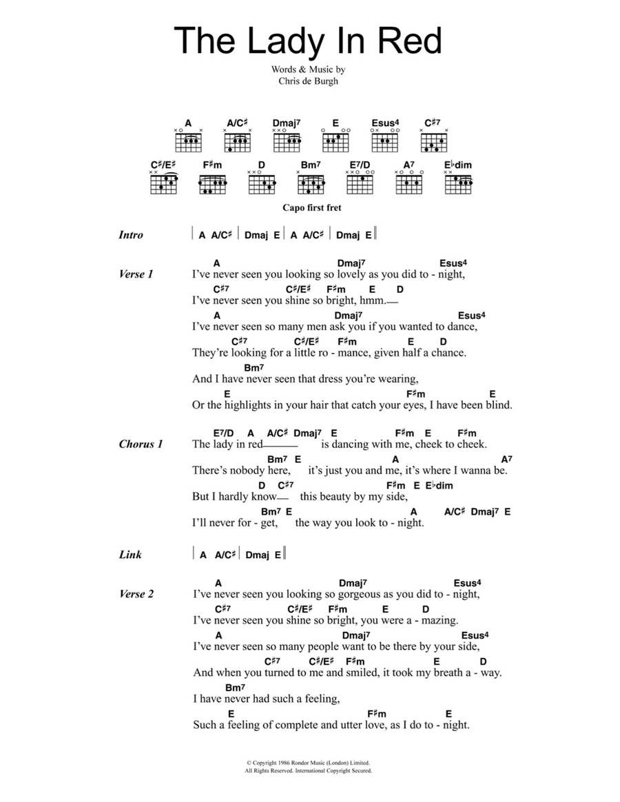 The Lady In Red Acoustic Guitar scores gallery preview page 1