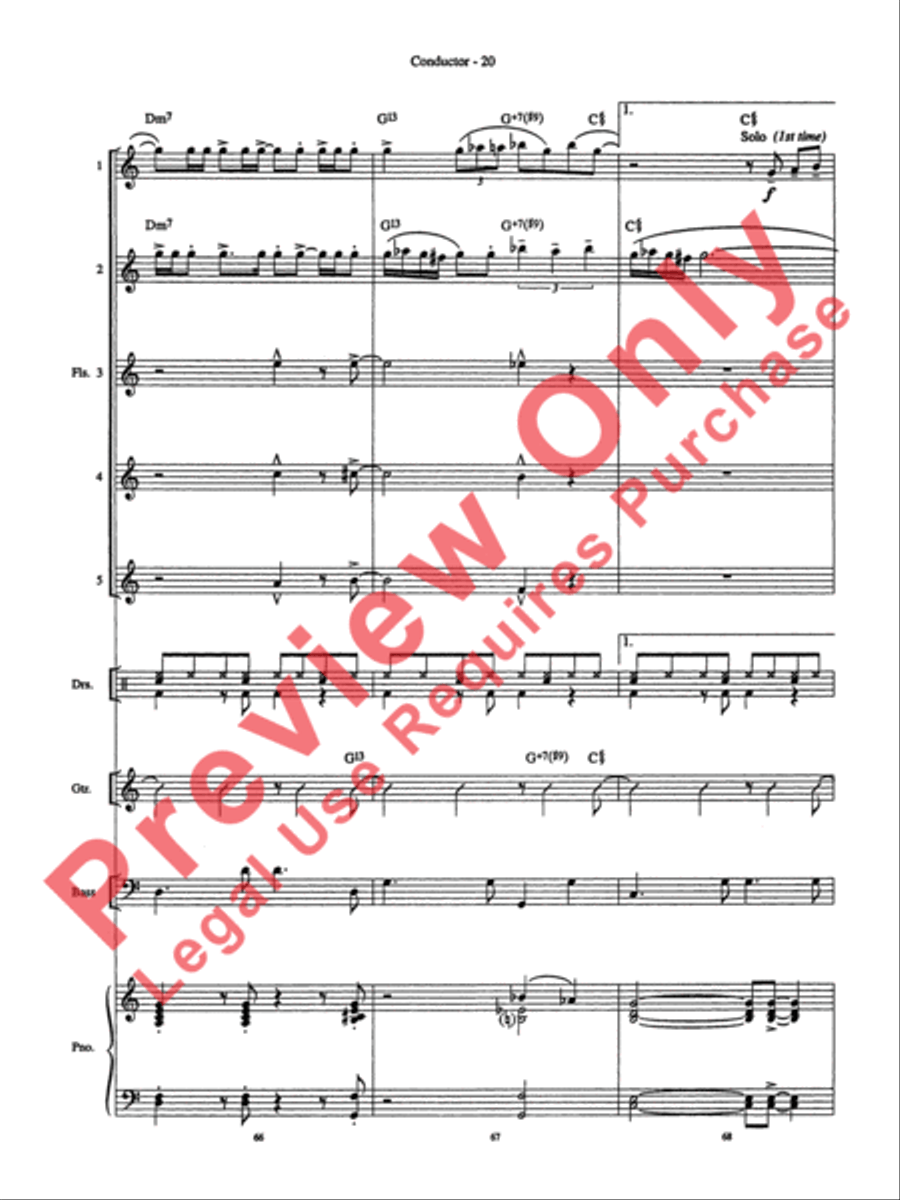 Night and Day Night and Day Flute Choir scores gallery preview page 21