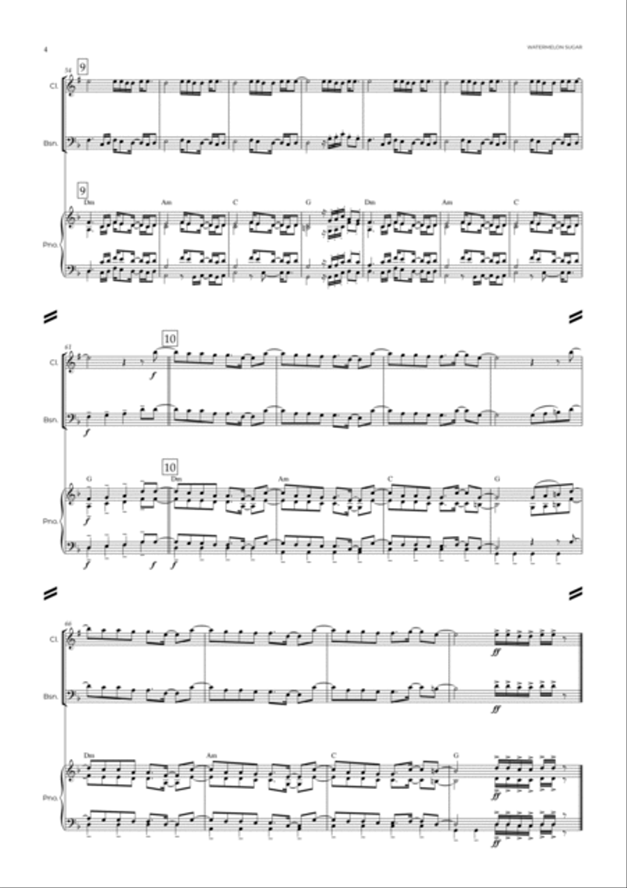 Watermelon Sugar Woodwind Duet scores gallery preview page 5