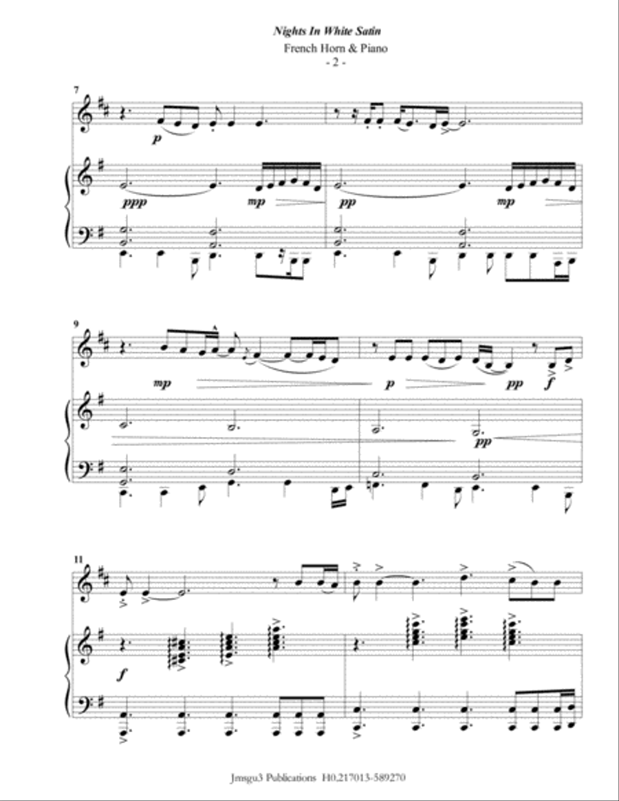 Nights In White Satin Horn scores gallery preview page 2