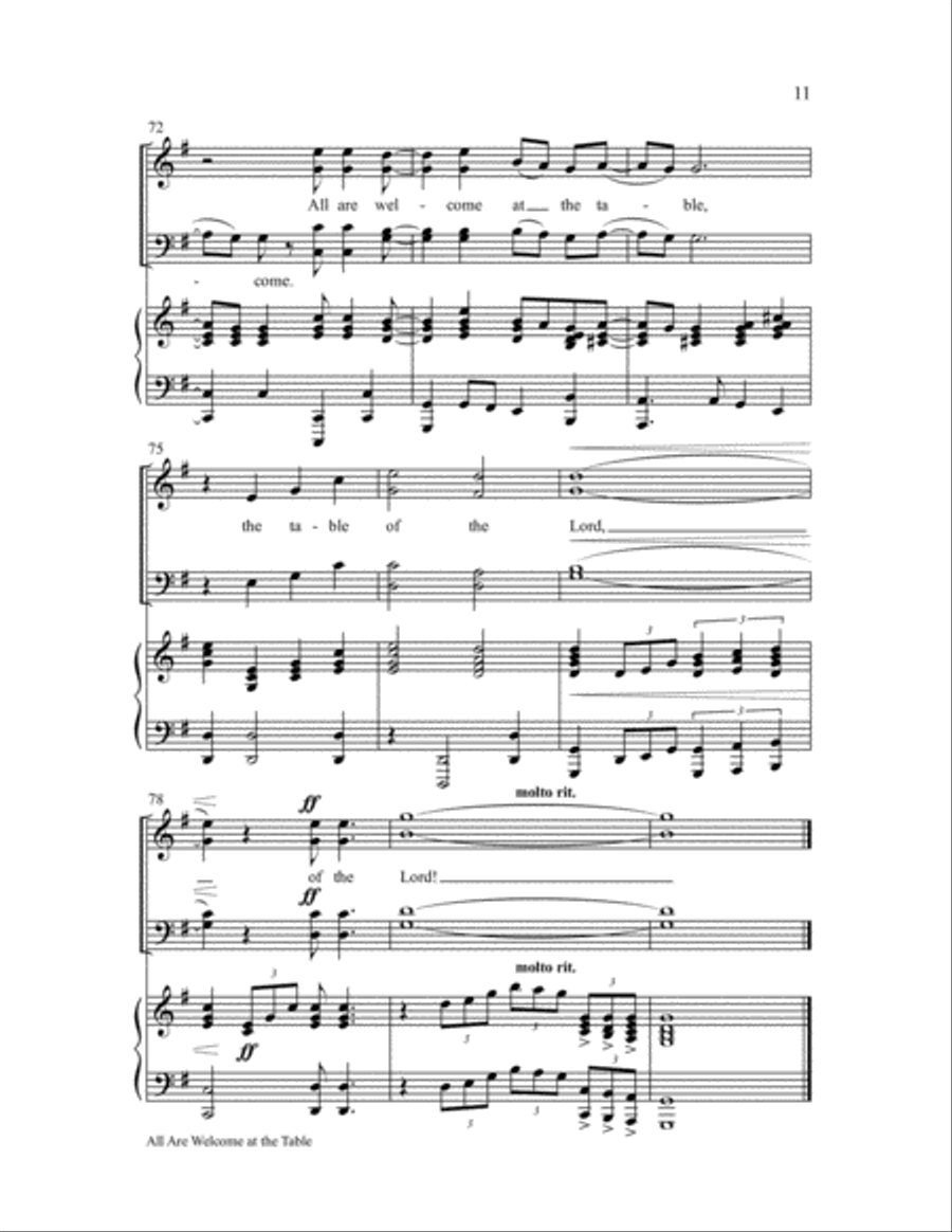 All Are Welcome at the Table 4-Part scores gallery preview page 11