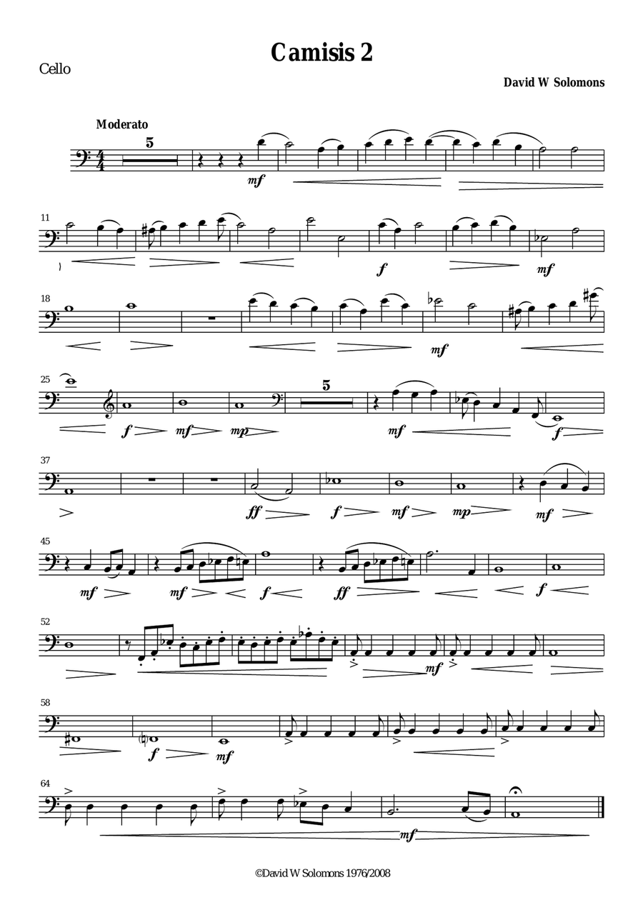 Camisis 2 for clarinet, violin, cello and guitar Small Ensemble scores gallery preview page 5