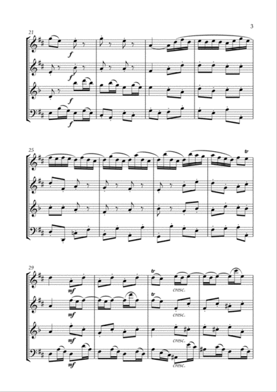 Badinerie (J.S. Bach) for Woodwind Quartet Woodwind Quartet scores gallery preview page 4