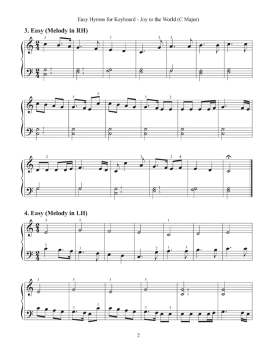 Joy to the World (Easy Hymns for Keyboard) Piano Method scores gallery preview page 4