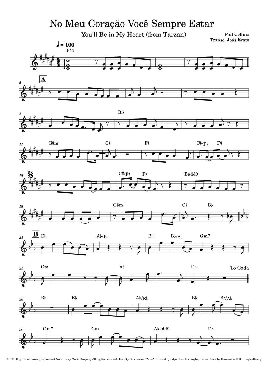 You'll Be In My Heart Piano scores gallery preview page 1