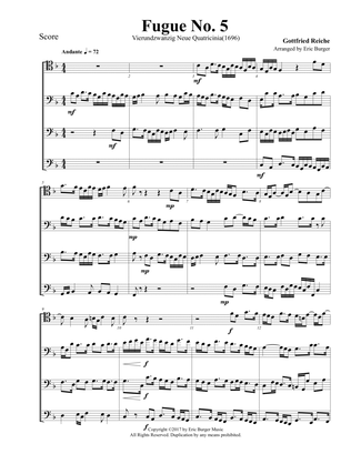 Fugue No. 5 for Trombone or Low Brass Quartet