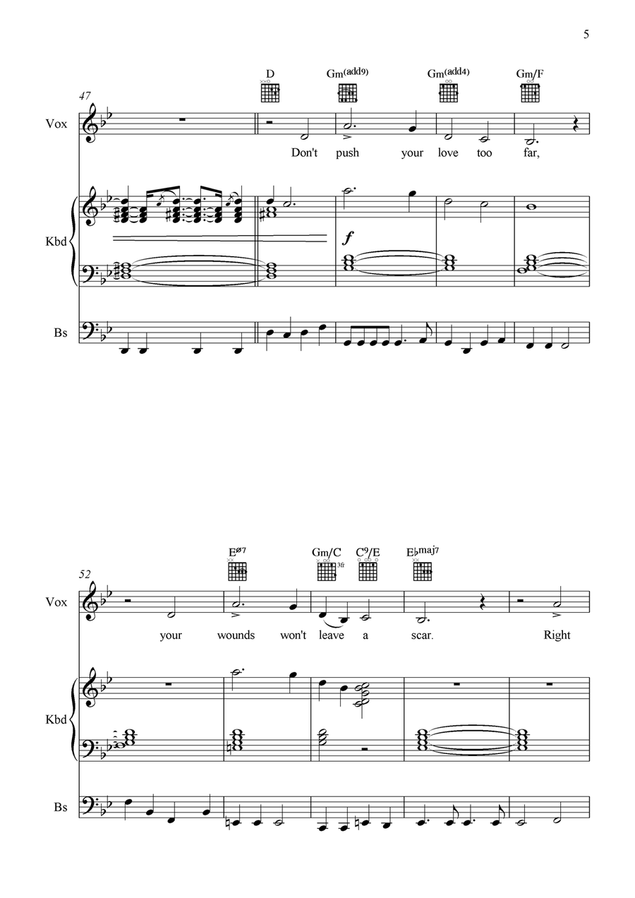 In A Broken Dream Piano, Vocal scores gallery preview page 6