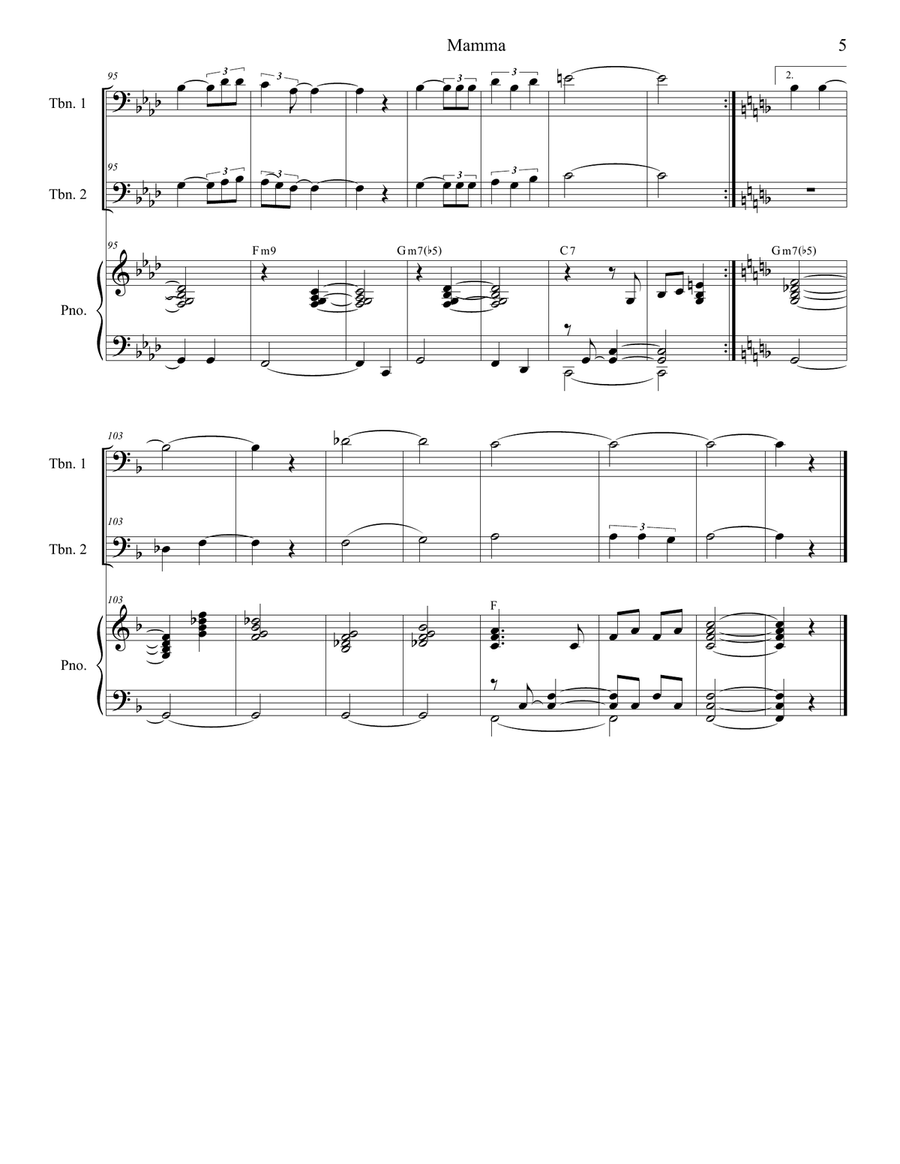 Mama (mamma) Trombone Duet scores gallery preview page 5