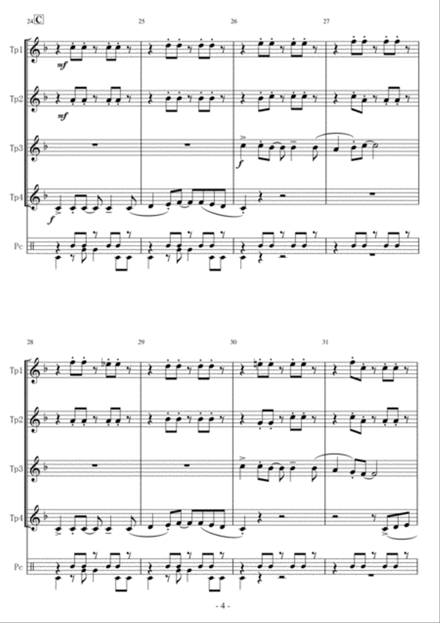 Jamaica Farewell Percussion Ensemble scores gallery preview page 4