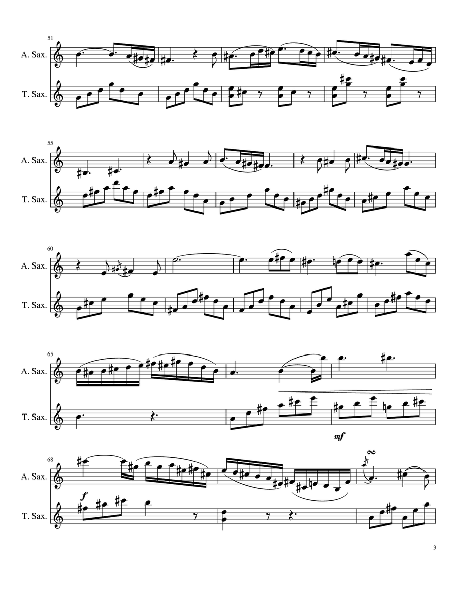 Violin Concerto No. 4 Tenor Saxophone scores gallery preview page 3