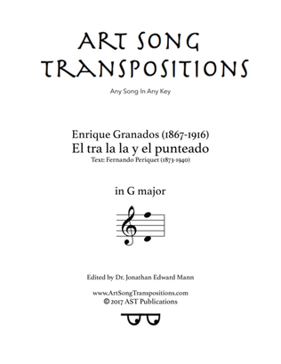 Book cover for GRANADOS: El tra la la y el punteado (transposed to G major)