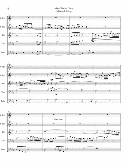 ADAGIO for Oboe, Cello and Strings - Arr. for Brass quintet image number null