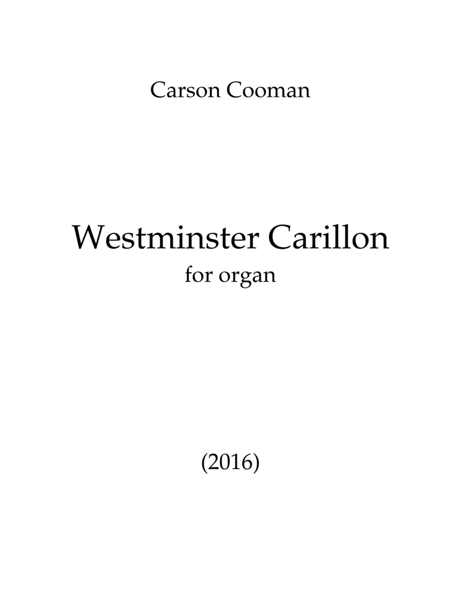 Westminster Carillon Organ Solo scores gallery preview page 1